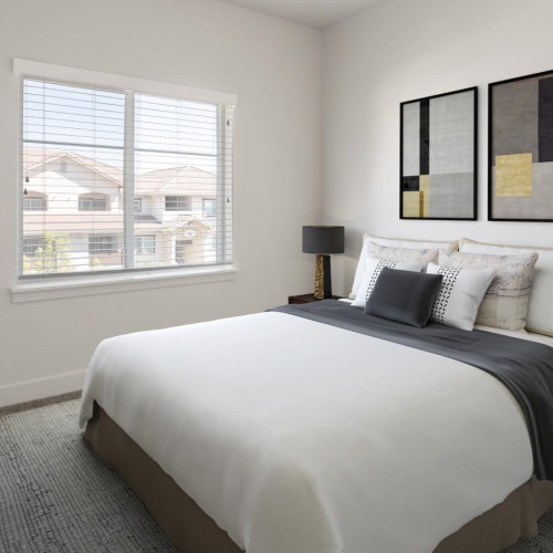 Sleep in style well lit bedroom